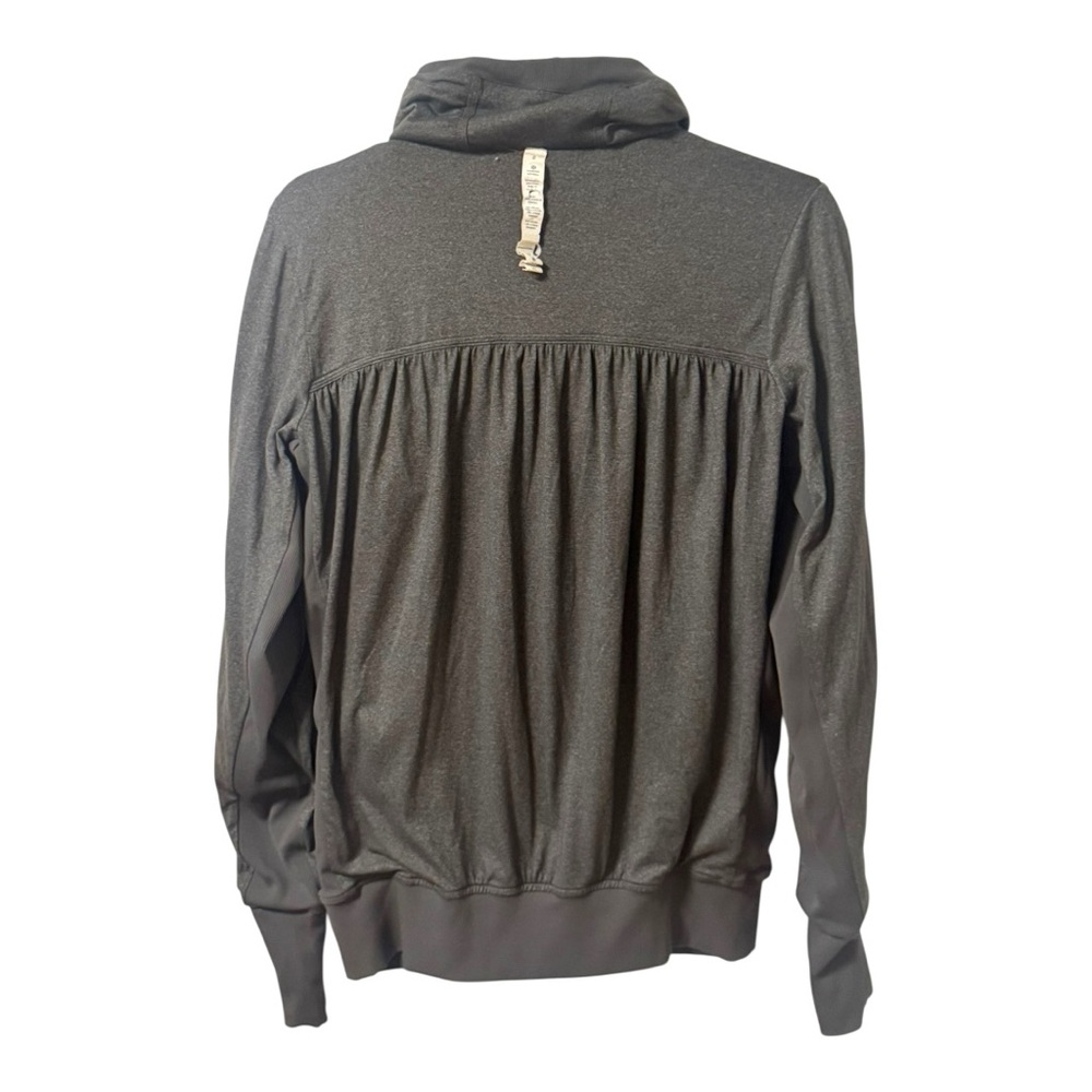 Lululemon Cool Down Reversible Jacket Grey Womens Size 8 Ruched Stretch Dance - Picture 5 of 12